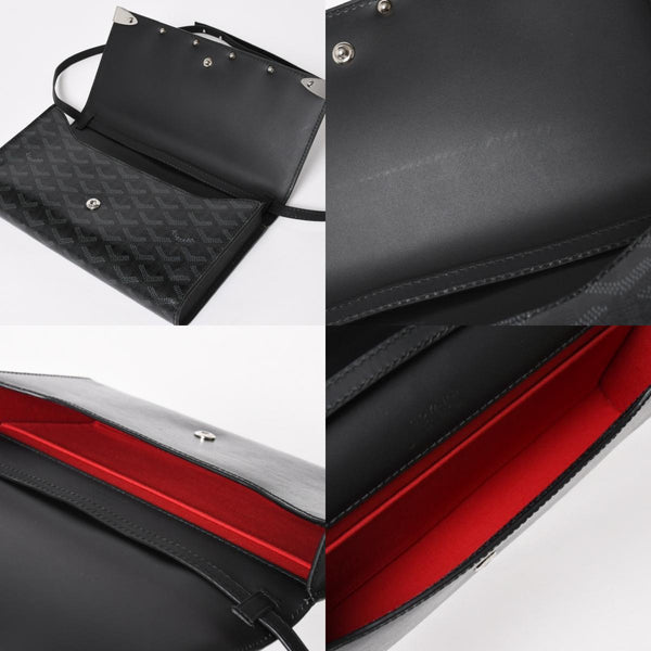 Very good condition GOYARD MONTE CARLO PM Monte Carlo PM clutch bag 2WAY limited color jet black silver hardware used 4a004368