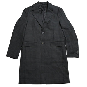 極美品 PRADA プラダ シングルブレスト ウールブレンド コート UC486M サイズ48R ウール グレー チェック柄 中古 4a003304