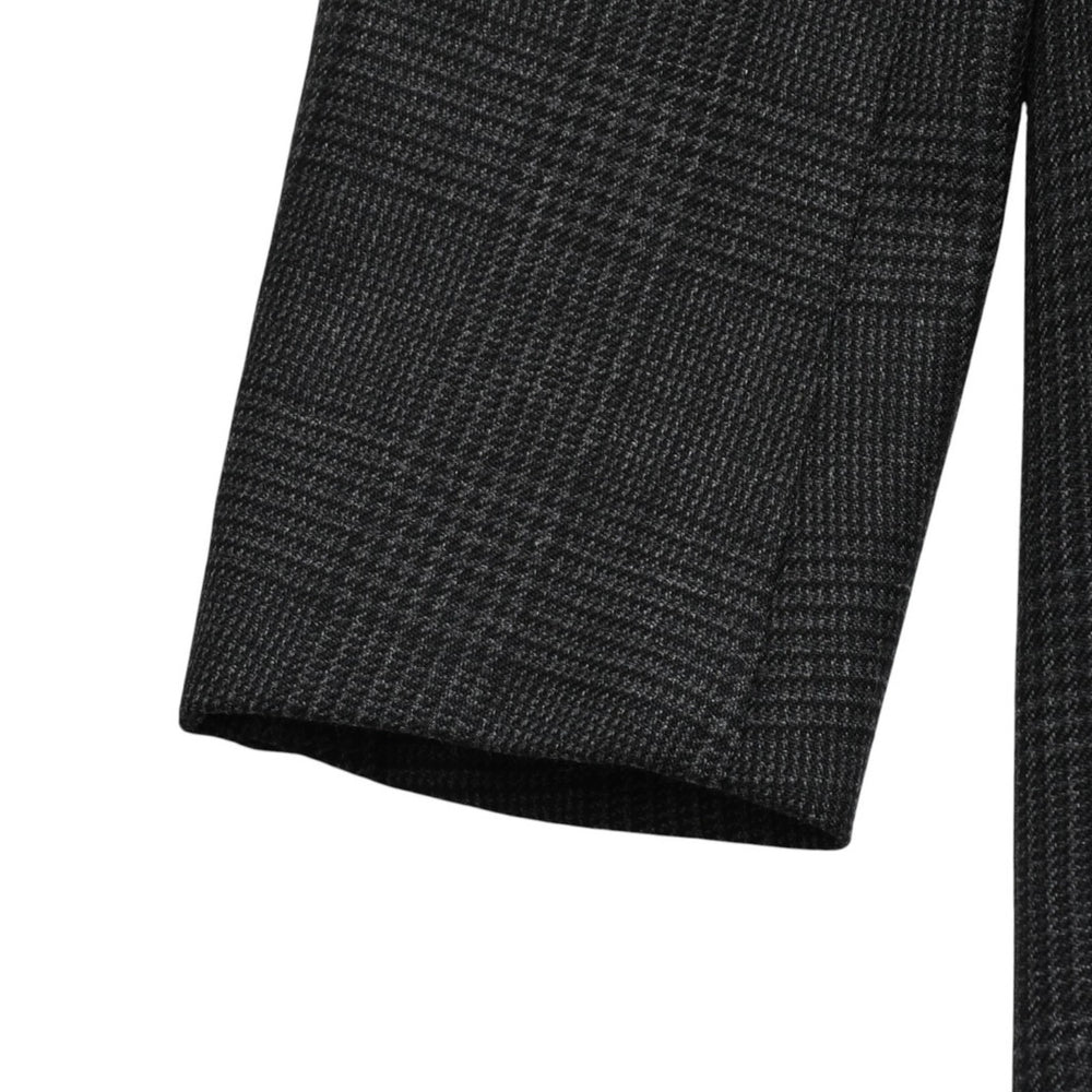 Very Good Condition PRADA Single Breasted Wool Blend Coat UC486M Size 48R Wool Gray Plaid Used 4a003304