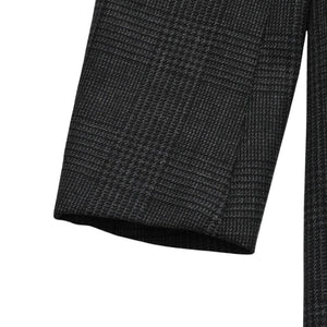 極美品 PRADA プラダ シングルブレスト ウールブレンド コート UC486M サイズ48R ウール グレー チェック柄 中古 4a003304