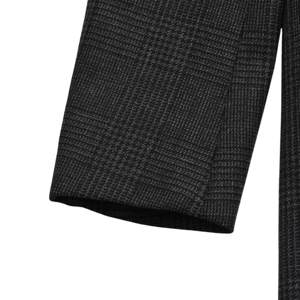 極美品 PRADA プラダ シングルブレスト ウールブレンド コート UC486M サイズ48R ウール グレー チェック柄 中古 4a003304