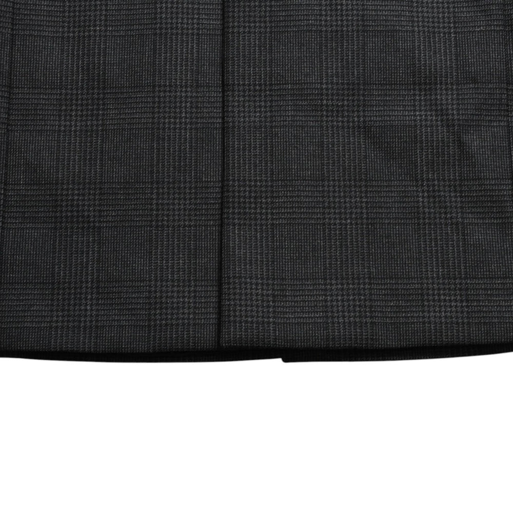 Very Good Condition PRADA Single Breasted Wool Blend Coat UC486M Size 48R Wool Gray Plaid Used 4a003304