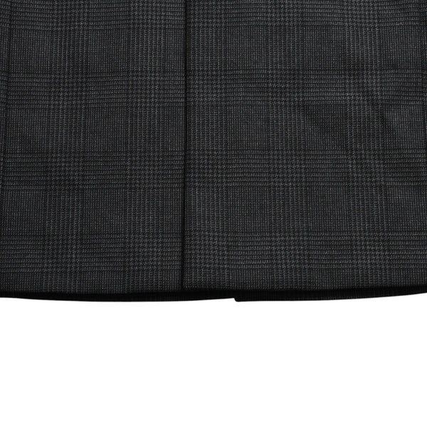 極美品 PRADA プラダ シングルブレスト ウールブレンド コート UC486M サイズ48R ウール グレー チェック柄 中古 4a003304