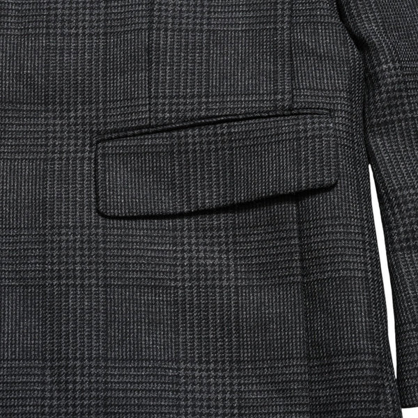 極美品 PRADA プラダ シングルブレスト ウールブレンド コート UC486M サイズ48R ウール グレー チェック柄 中古 4a003304