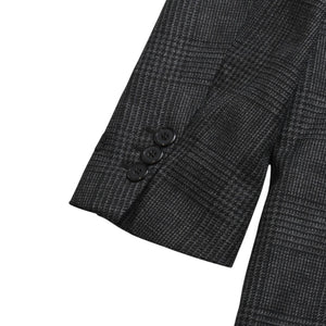 極美品 PRADA プラダ シングルブレスト ウールブレンド コート UC486M サイズ48R ウール グレー チェック柄 中古 4a003304