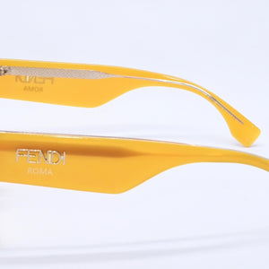 FENDI フェンディ ローマ サングラス イエロー サイドロゴ FF 0458/G/S アイウェア 52◻︎23 150 ブラウンレンズ 美品 中古 4a004323