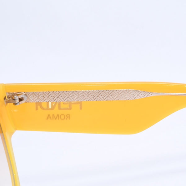FENDI フェンディ ローマ サングラス イエロー サイドロゴ FF 0458/G/S アイウェア 52◻︎23 150 ブラウンレンズ 美品 中古 4a004323