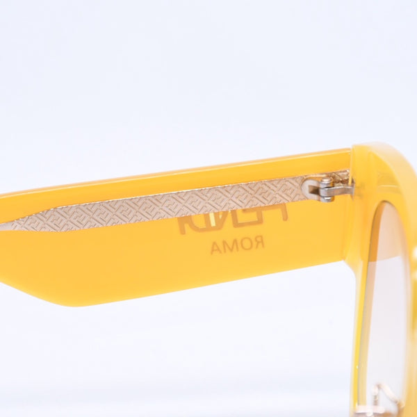 FENDI フェンディ ローマ サングラス イエロー サイドロゴ FF 0458/G/S アイウェア 52◻︎23 150 ブラウンレンズ 美品 中古 4a004323