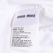 Load image into Gallery viewer, MIUMIU ミュウミュウ クロップド丈 シャツ ホワイト ブラック ラインストーン サイズ36 美品 中古 4a004111