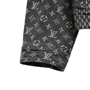 LOUIS VUITTON ルイヴィトン × NIGO ジャイアントダミエウェーブス デニムジャケット ニゴー モノグラム ダミエ アウター ブラック グレー 44サイズ美品 中古 4a004413