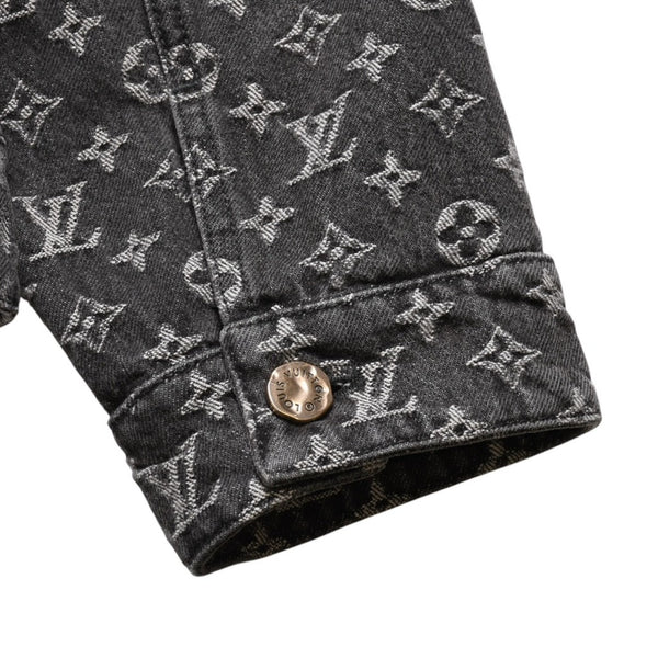 LOUIS VUITTON ルイヴィトン × NIGO ジャイアントダミエウェーブス デニムジャケット ニゴー モノグラム ダミエ アウター ブラック グレー 44サイズ美品 中古 4a004413
