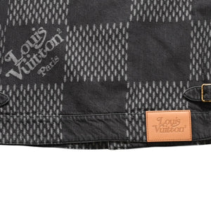 LOUIS VUITTON ルイヴィトン × NIGO ジャイアントダミエウェーブス デニムジャケット ニゴー モノグラム ダミエ アウター ブラック グレー 44サイズ美品 中古 4a004413