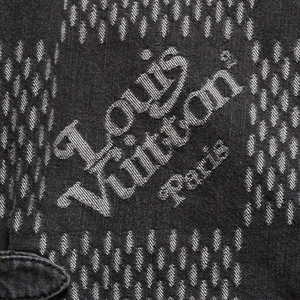 LOUIS VUITTON ルイヴィトン × NIGO ジャイアントダミエウェーブス デニムジャケット ニゴー モノグラム ダミエ アウター ブラック グレー 44サイズ美品 中古 4a004413