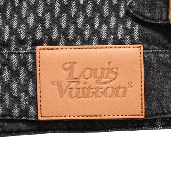 LOUIS VUITTON ルイヴィトン × NIGO ジャイアントダミエウェーブス デニムジャケット ニゴー モノグラム ダミエ アウター ブラック グレー 44サイズ美品 中古 4a004413