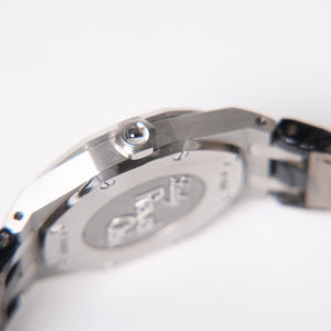AUDEMARS PIGUET オーデマピゲ ロイヤルオーク 腕時計 67601ST.ZZ.D012CR.01 シルバー文字盤 革 SS QZ ダイヤモンド 美品 中古 4a004284