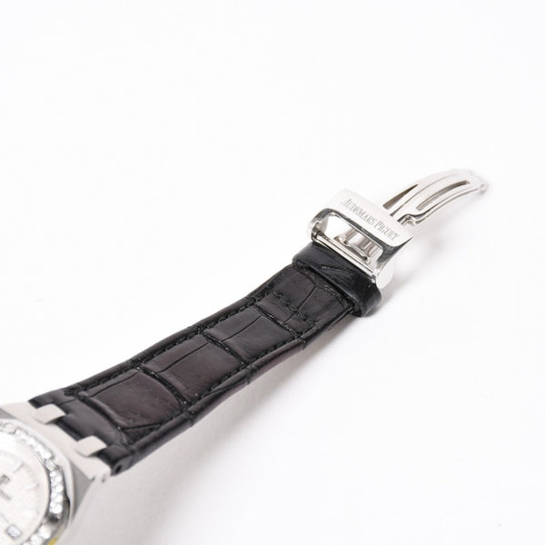 AUDEMARS PIGUET オーデマピゲ ロイヤルオーク 腕時計 67601ST.ZZ.D012CR.01 シルバー文字盤 革 SS QZ ダイヤモンド 美品 中古 4a004284