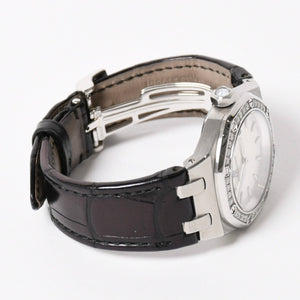 AUDEMARS PIGUET オーデマピゲ ロイヤルオーク 腕時計 67601ST.ZZ.D012CR.01 シルバー文字盤 革 SS QZ ダイヤモンド 美品 中古 4a004284