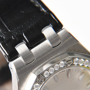AUDEMARS PIGUET オーデマピゲ ロイヤルオーク 腕時計 67601ST.ZZ.D012CR.01 シルバー文字盤 革 SS QZ ダイヤモンド 美品 中古 4a004284