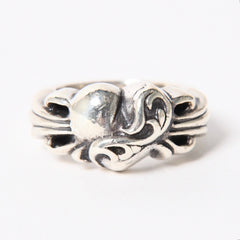 CHROME HEARTS クロムハーツ FLRL CRS HRT フローラルクロス ハートリング 重量約12.78g サイズ9号 シルバー925 美品 中古 4a004331