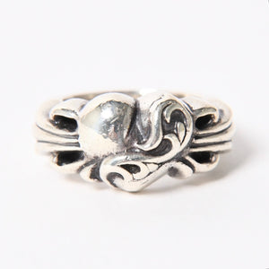 CHROME HEARTS クロムハーツ FLRL CRS HRT フローラルクロス ハートリング 重量約12.78g サイズ9号 シルバー925 美品 中古 4a004331