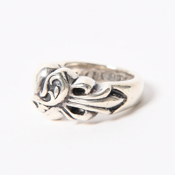 CHROME HEARTS クロムハーツ FLRL CRS HRT フローラルクロス ハートリング 重量約12.78g サイズ9号 シルバー925 美品 中古 4a004331