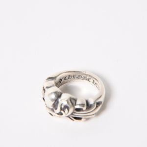 CHROME HEARTS クロムハーツ FLRL CRS HRT フローラルクロス ハートリング 重量約12.78g サイズ9号 シルバー925 美品 中古 4a004331