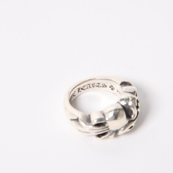 CHROME HEARTS クロムハーツ FLRL CRS HRT フローラルクロス ハートリング 重量約12.78g サイズ9号 シルバー925 美品 中古 4a004331
