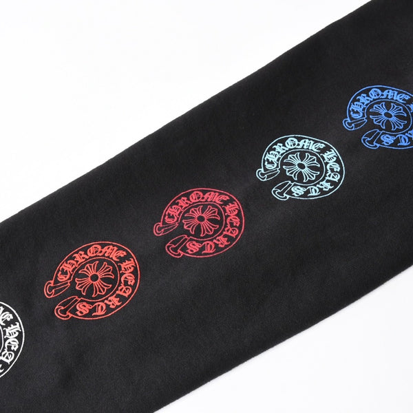CHROME HEARTS Multicolor Sleeve Logo Horseshoe Pullover Hoodie CH Plus Scroll Label Black Multicolor L Size Good Condition Used 4a004310
