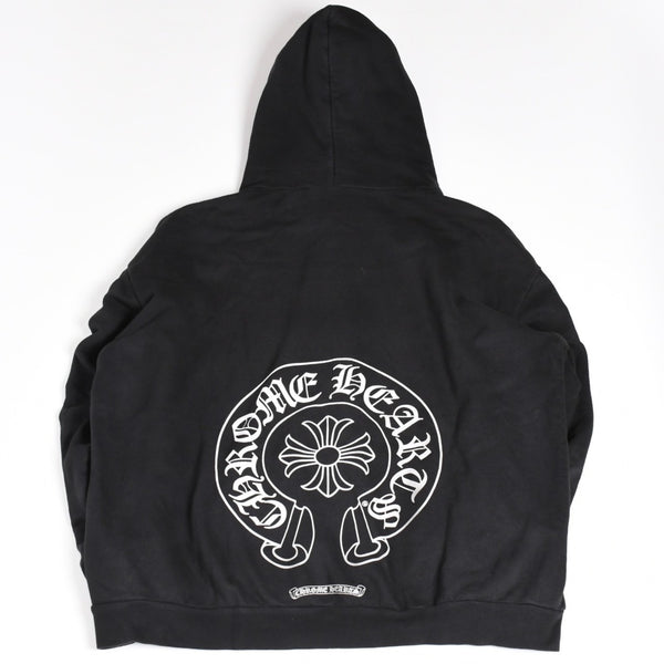 CHROME HEARTS Multicolor Sleeve Logo Horseshoe Pullover Hoodie CH Plus Scroll Label Black Multicolor L Size Good Condition Used 4a004310