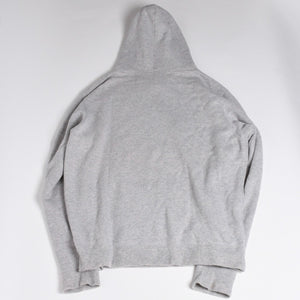 極美品 CHROME HEARTS クロムハーツ U LIFE SENTENCE 袖ロゴ刺繍 カシミヤ プルオーバーパーカー フーディ カシミヤ グレー ブラック Lサイズ 中古 4a004305