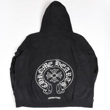 画像をギャラリービューアに読み込む, CHROME HEARTS クロムハーツ マルチカラー スリーブロゴ ホースシュー プルオーバーフーディ CHプラス スクロールラベル ブラック マルチカラー Lサイズ 美品 中古 4a004310