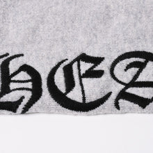 画像をギャラリービューアに読み込む, 極美品 CHROME HEARTS クロムハーツ U LIFE SENTENCE 袖ロゴ刺繍 カシミヤ プルオーバーパーカー フーディ カシミヤ グレー ブラック Lサイズ 中古 4a004305