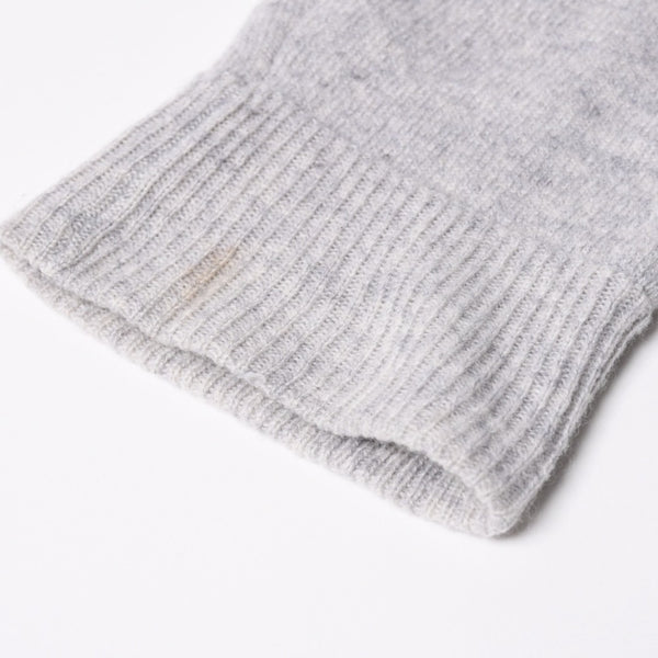 極美品 CHROME HEARTS クロムハーツ U LIFE SENTENCE 袖ロゴ刺繍 カシミヤ プルオーバーパーカー フーディ カシミヤ グレー ブラック Lサイズ 中古 4a004305
