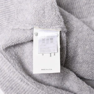 極美品 CHROME HEARTS クロムハーツ U LIFE SENTENCE 袖ロゴ刺繍 カシミヤ プルオーバーパーカー フーディ カシミヤ グレー ブラック Lサイズ 中古 4a004305