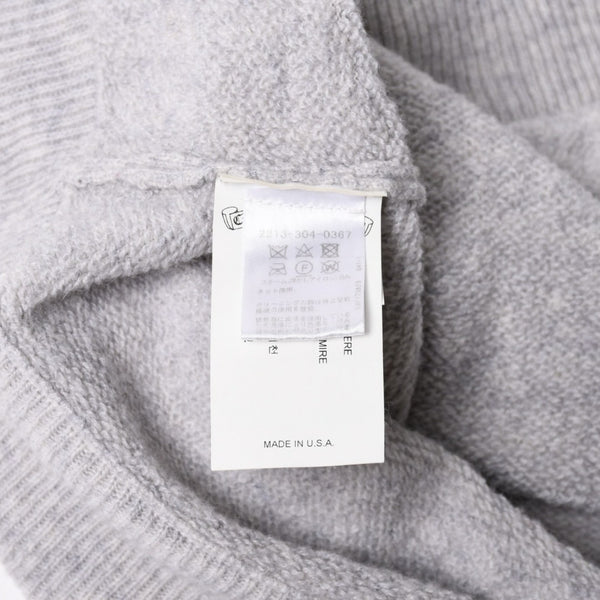 極美品 CHROME HEARTS クロムハーツ U LIFE SENTENCE 袖ロゴ刺繍 カシミヤ プルオーバーパーカー フーディ カシミヤ グレー ブラック Lサイズ 中古 4a004305