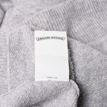 画像をギャラリービューアに読み込む, 極美品 CHROME HEARTS クロムハーツ U LIFE SENTENCE 袖ロゴ刺繍 カシミヤ プルオーバーパーカー フーディ カシミヤ グレー ブラック Lサイズ 中古 4a004305