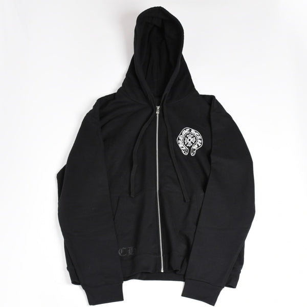 New and unused CHROME HEARTS Osaka Limited Horseshoe Zip Up Hoodie Parka Osaka Limited Dagger Black XL Size Used 4a004315