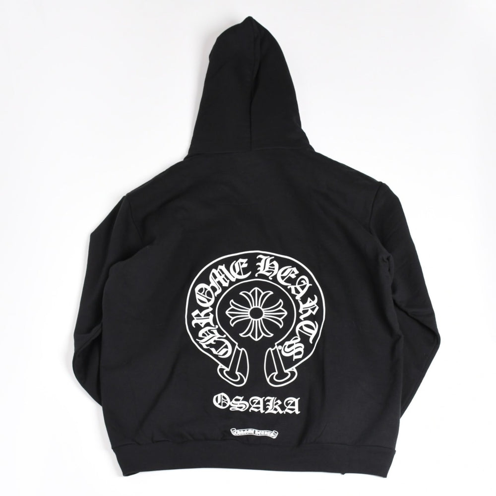 新品未使用 CHROME HEARTS クロムハーツ 大阪限定ホースシュー ジップアップフーディ パーカー 大阪限定 ダガー ブラック XLサイズ 中古 4a004315
