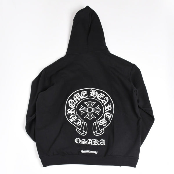 New and unused CHROME HEARTS Osaka Limited Horseshoe Zip Up Hoodie Parka Osaka Limited Dagger Black XL Size Used 4a004315