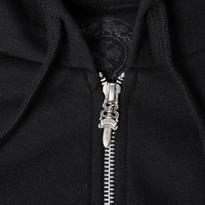 New and unused CHROME HEARTS Osaka Limited Horseshoe Zip Up Hoodie Parka Osaka Limited Dagger Black XL Size Used 4a004315