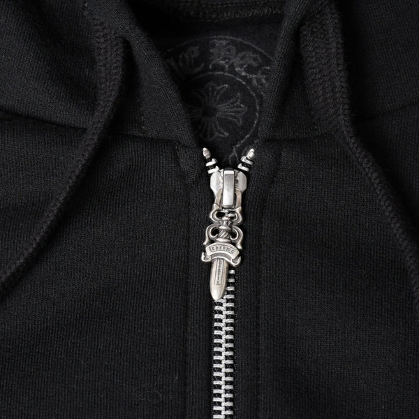 New and unused CHROME HEARTS Osaka Limited Horseshoe Zip Up Hoodie Parka Osaka Limited Dagger Black XL Size Used 4a004315