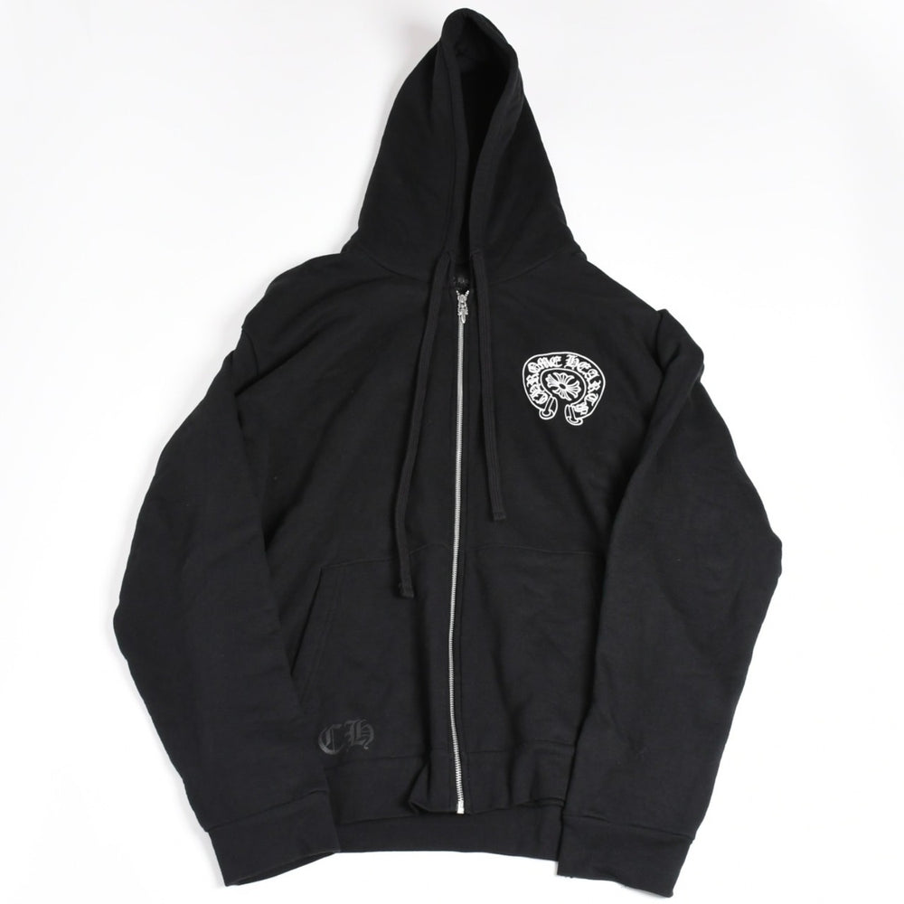新品未使用 CHROME HEARTS クロムハーツ 大阪限定ホースシュー ジップアップフーディ パーカー 大阪限定 ダガー ブラック XLサイズ 中古 4a004315