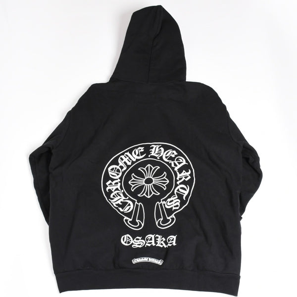 新品未使用 CHROME HEARTS クロムハーツ 大阪限定ホースシュー ジップアップフーディ パーカー 大阪限定 ダガー ブラック XLサイズ 中古 4a004315