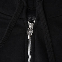 画像をギャラリービューアに読み込む, 新品同様 CHROME HEARTS クロムハーツ 大阪限定ホースシュー ジップアップフーディ パーカー 大阪限定 ホースシュー CHプラス スクロールラベル ダガー ブラック シルバー925 XLサイズ 中古 4a004313