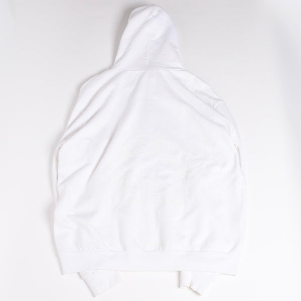 極美品 CHROME HEARTS クロムハーツ ホワイト グロウ ジップアップ フーディ ホースシュー 蓄光プリント ホワイト ダガー Lサイズ 中古 4a004311