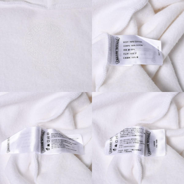 極美品 CHROME HEARTS クロムハーツ ホワイト グロウ ジップアップ フーディ ホースシュー 蓄光プリント ホワイト ダガー Lサイズ 中古 4a004311
