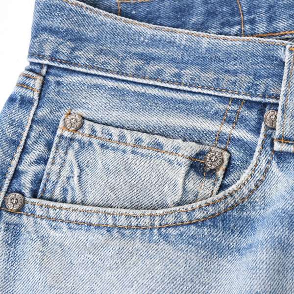 CHROME HEARTS クロムハーツ × Levi's リーバイス デニムパンツ ジーンズ サイズ32 クロスボール インディゴブルー 美品 中古 4a004333
