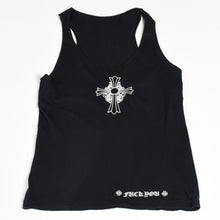 画像をギャラリービューアに読み込む, 極美品 CHROME HEARTS クロムハーツ ヘイリークロス タンクトップ ノースリーブ フローラルハート スクロールラベル ブラック Sサイズ 中古 4a004319