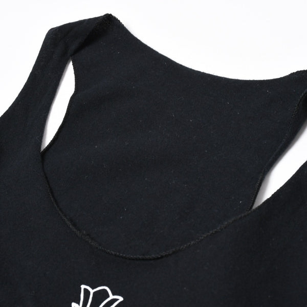 Very Good Condition CHROME HEARTS Haley Cross Tank Top Sleeveless Floral Heart Black S Size Used 4a004319