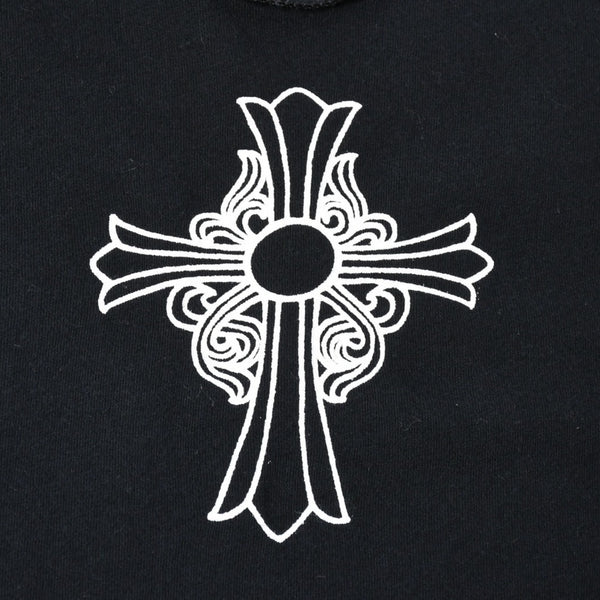 Very Good Condition CHROME HEARTS Haley Cross Tank Top Sleeveless Floral Heart Black S Size Used 4a004319